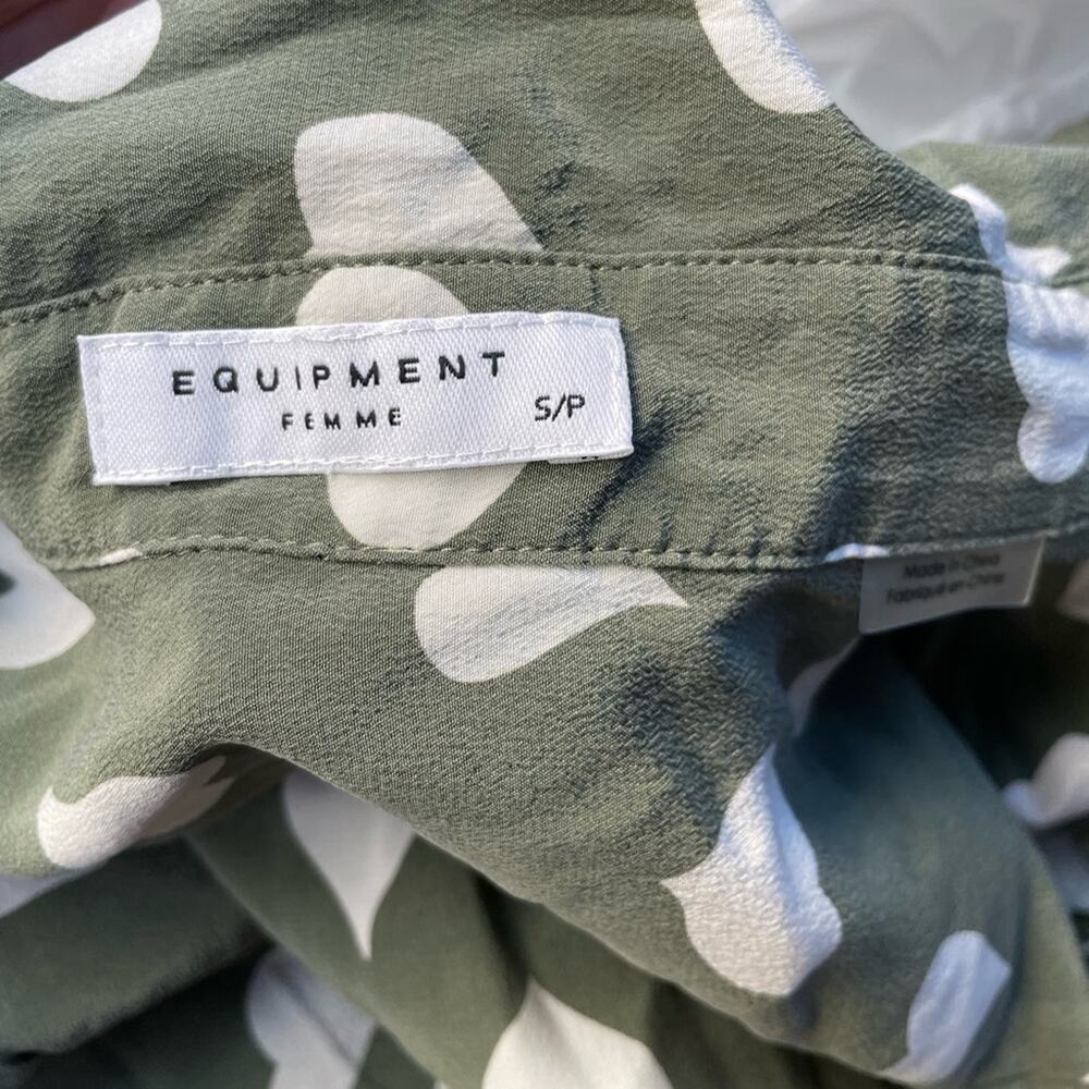 Equipment silk twee heart shirt olive green